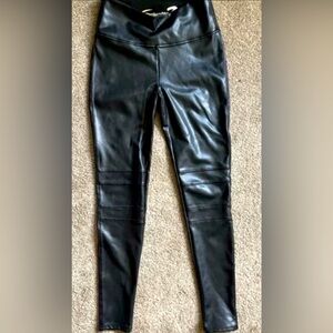 Seven7 Women’s Faux Leather High Rise Leggings Black Size XL EUC